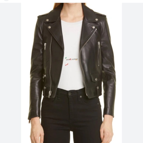 Saint Laurent Black Leather Jacket - Picture 1 of 16